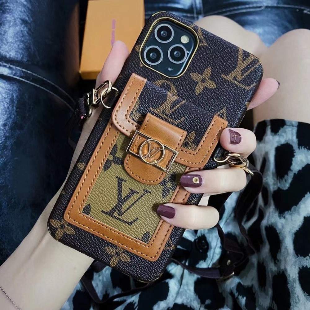 Louis Vuitton Phone Case with Card Holder 11 12 13 14 Pro Max