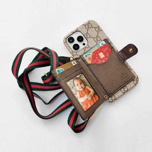 Hortory designer LV iPhone case with magnetic flip wallet card