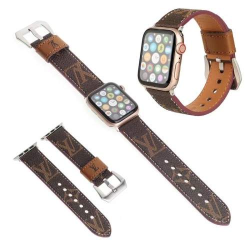 Hortory luxury watch band balck leather watch strap compatible with apple  watch 2 3 4 5 7 series watch strap