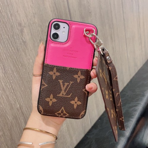 Hortory designer LV iPhone case with magnetic flip wallet card