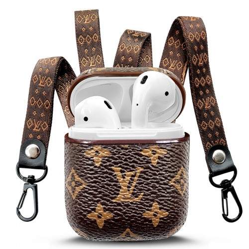 Hortory designer leather lv Airpods 3rd Case with 16.5 inch Neck Lanyard  Keychain and 6.3 inch Wristlet Strap